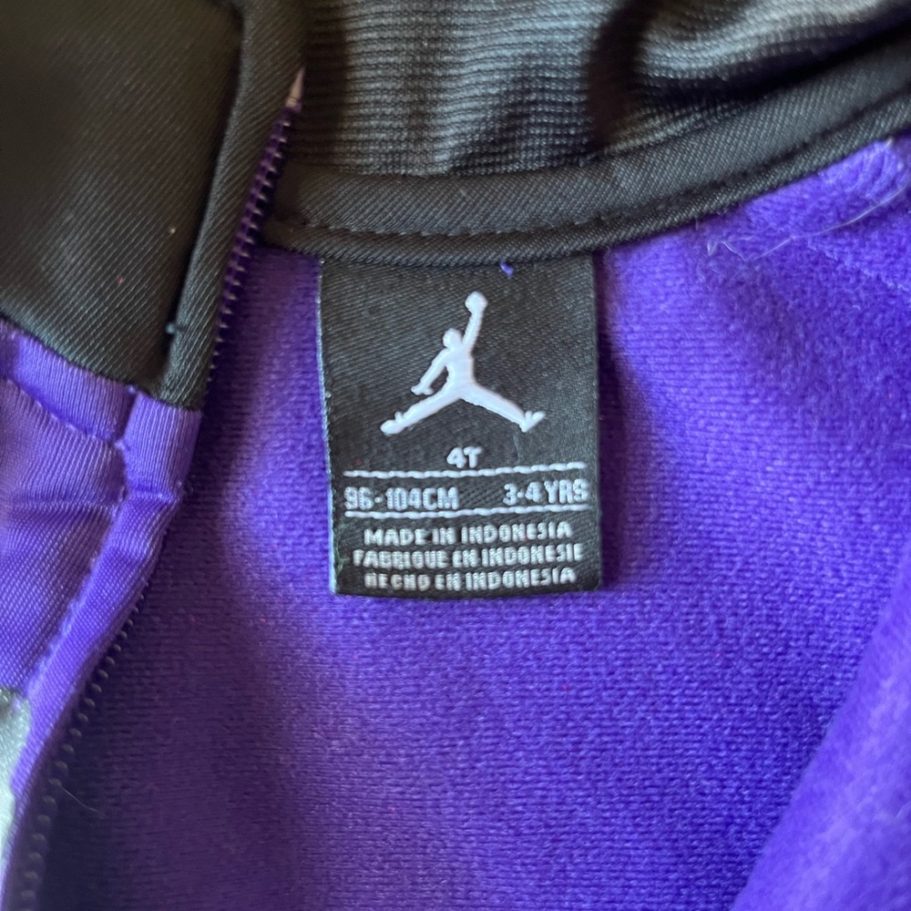 4T Toddler Jordan Black and Purple Zip-Up Jacket - Picture 5 of 6